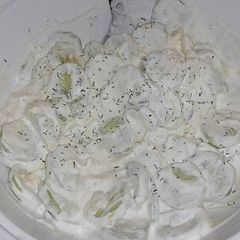 A picture of Creamy Cucumber Salad.