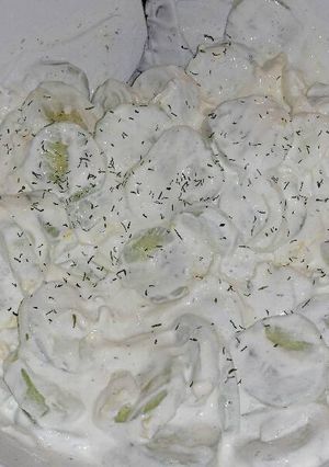 A picture of Creamy Cucumber Salad.