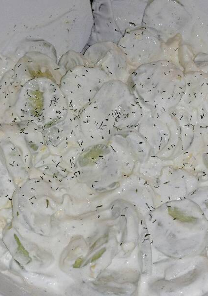 A picture of Creamy Cucumber Salad.