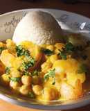 Curry de garbanzos y camarones