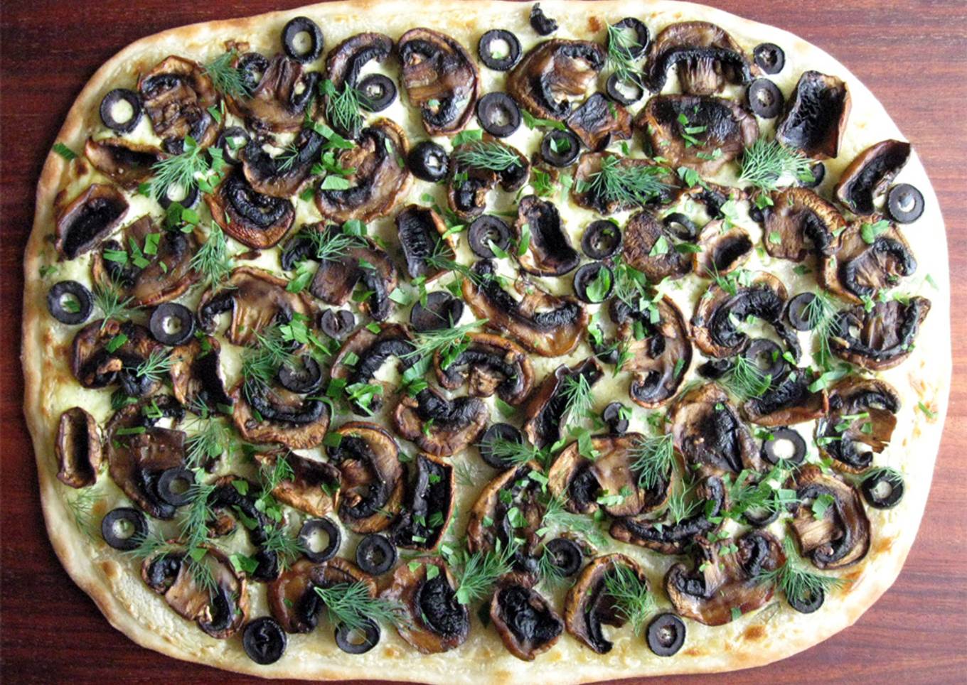 Mushroom & Black Olive Flammkuchen