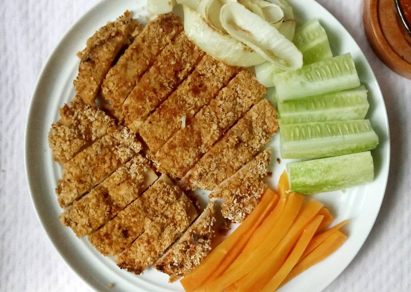 Chicken katsu oat low carb 582 kcal #menudiet