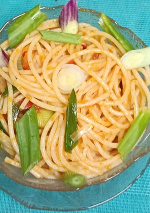 A picture of Spaghetti With Indo - Chinese Twist.