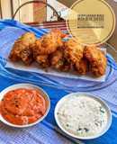 Crispy Chicken Wings with Blue Cheese Dipping Sauce & Spicy Mustard Sauce