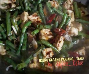 Resep mudah Oseng kacang panjang + tahu Yummy Mantul