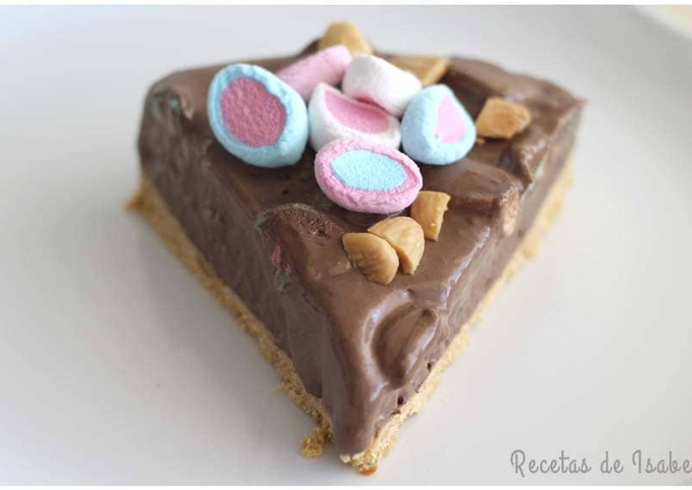 Tarta helada de chocolate con nubes