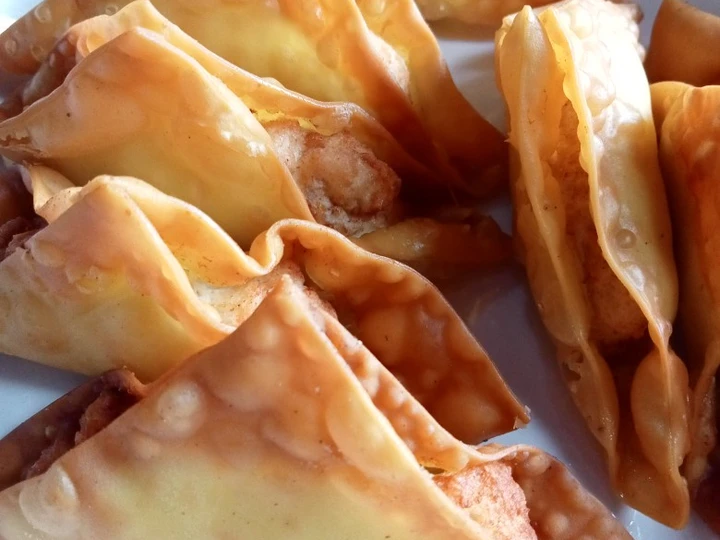 Cara Mudah Menyiapkan Resep  Pangsit goreng isi Ayam Tahu yang Menggugah Selera, Bikin Ketagihan