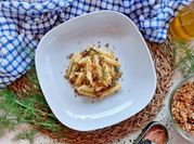 Una foto di pasta con la mollica