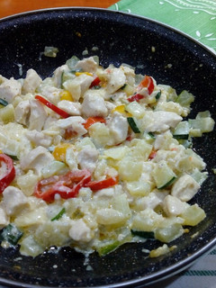 Cukkinis csirkeragu recept fotója