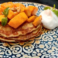 A picture of Mango Maple Pancakes.