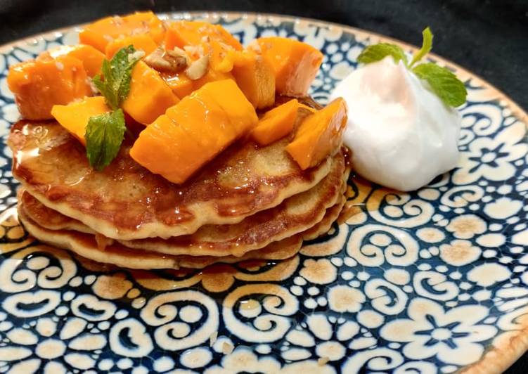 Simple Way to Make Homemade Mango Maple Pancakes