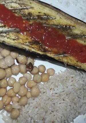Una foto de Receta vegana, Berenjena asada