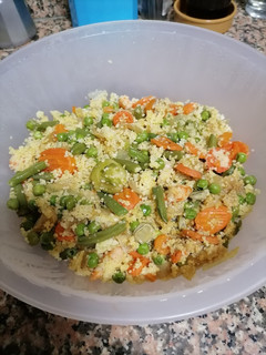 Una foto de Cuscús con menestra de verduras