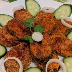 A picture of Surmai fish fry / King Mackerel fry.