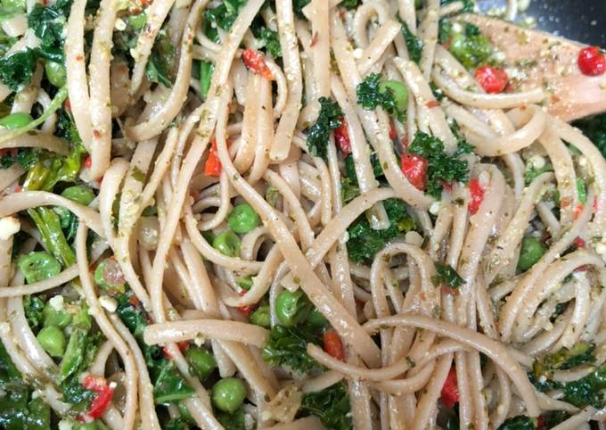 Easiest Way to Make Super Quick Homemade Vegan Pesto Linguine