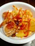 Papas Fritas Inglesas con Pollo Frito