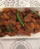 Beef/Raw Banana Ularthiyathu (Thrissur style)