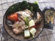 A picture of salmon head