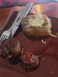 A picture of Bacon wrapped venison.
