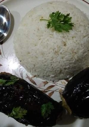A picture of Stuffed Eggplants😋🍆.