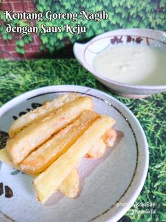Foto resep Snack MPASI, Kentang Goreng Nagih dengan Saus Keju
