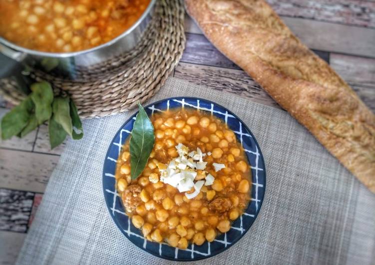 Potaje de garbanzos con chorizo en MC o sin ella