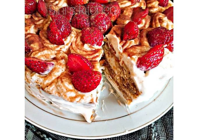 Cara Memasak Tiramisu eggdrop cake simple Simpel