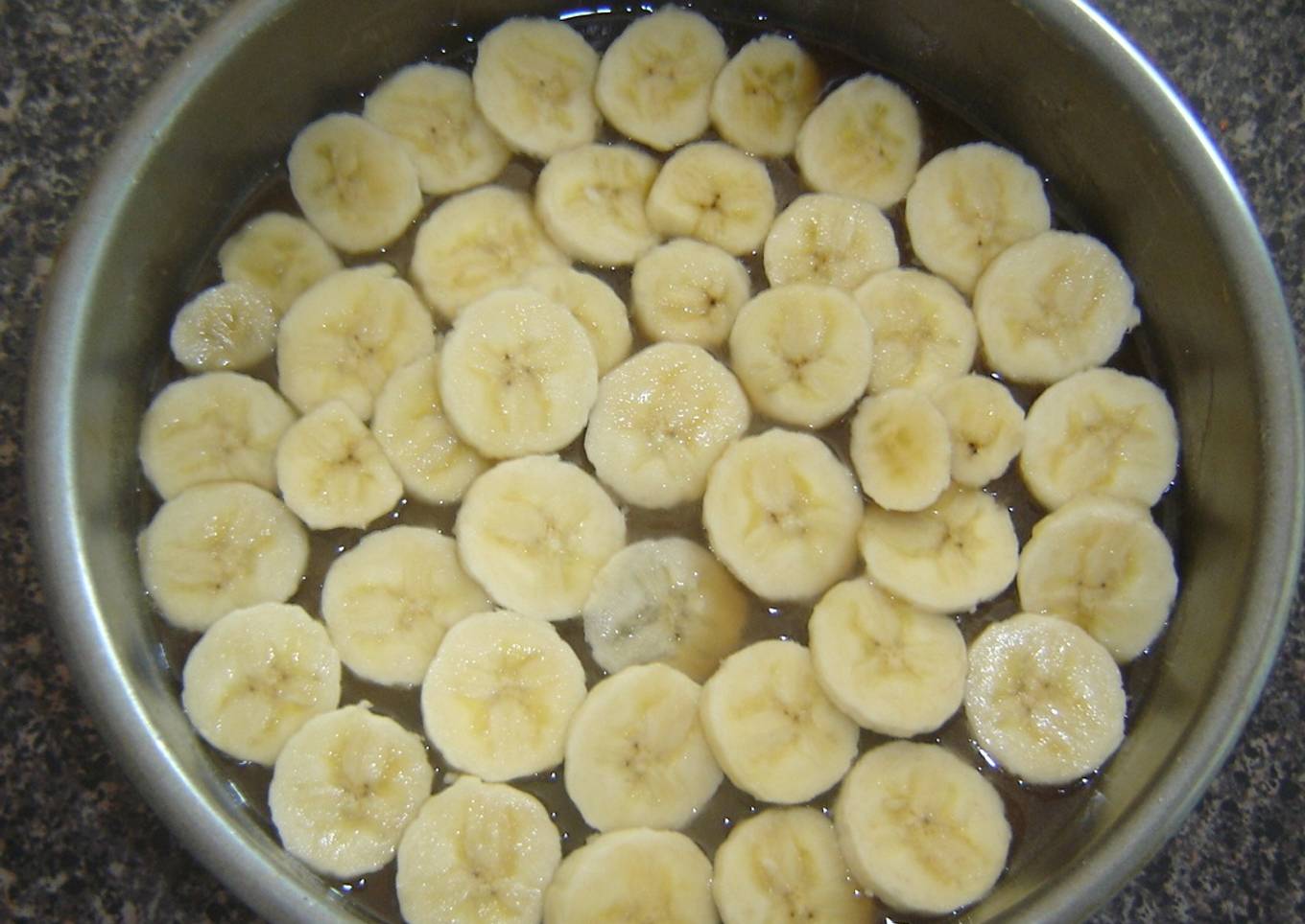 Banana upside down cake (Low Fat)