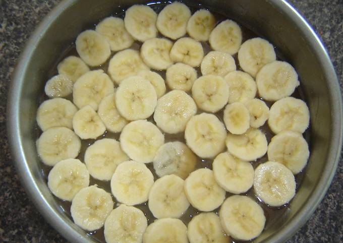 banana upside down cake low fat recipe main photo