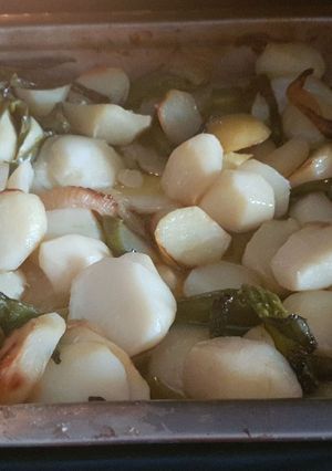 Una foto de Patatas a lo pobre al horno