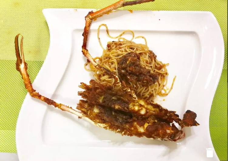 River Prawn And Pasta In Satay Sauce