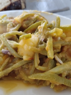 A picture of My Grandmother's green bean recipe.