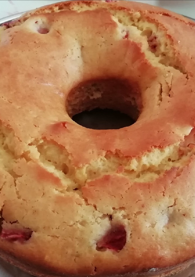 Φωτογραφία της συνταγής Νηστίσιμο/vegan κέικ με φράουλες (χωρίς μίξερ)