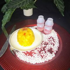 Sabudana Pudding with Yakult A picture of Sabudana Pudding with Yakult.