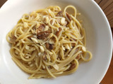 Spaghetti porcini e fiori di zucca