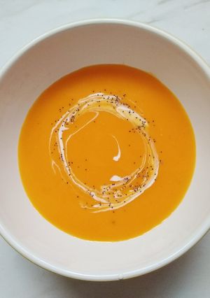 Una foto de Sopa crema de zapallo