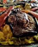 Arroz paella con carnes y 2 langostinos...!🥘