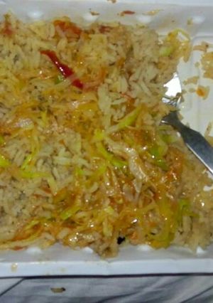 A picture of Fried rice with cabbage.