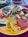 Grilled veg and tuna steak