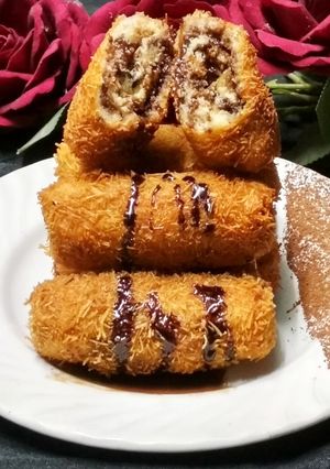 কুরকুরে চকলেটি ব্রেড রোল রেসিপির প্রধান ছবি