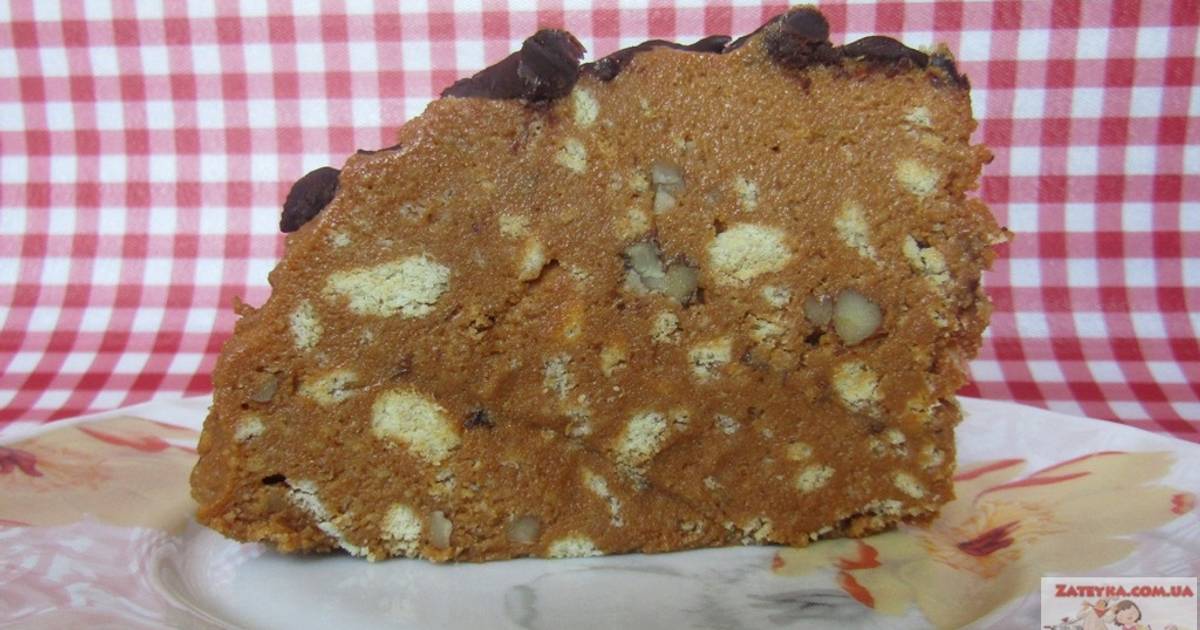 Торт из печенья и сгущенки без выпечки, рецепт с фото