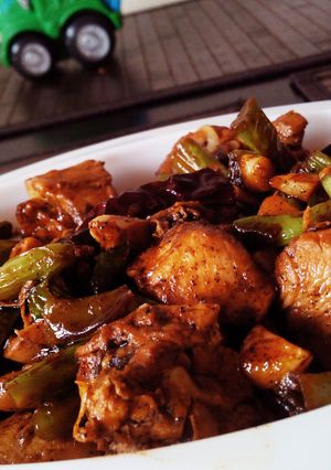 A picture of Thai style Chicken with Beans.