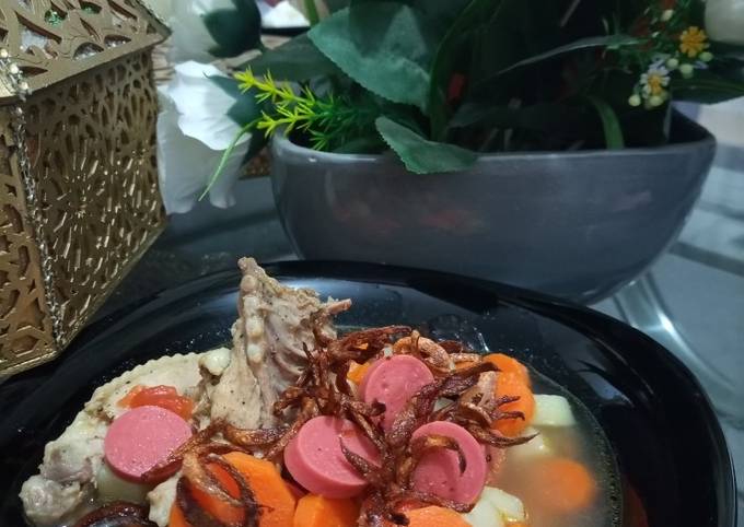 Sop ayam sosis sederhana