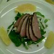 Duck and segmented orange salad