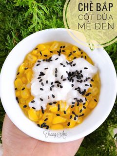 Hình của món Ăn dặm - Chè bắp cốt dừa mè đen.