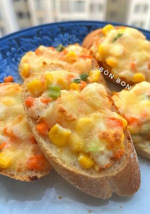 Hình của món Bánh mì Tôm Phô Mai Mayonnaise bằng Nồi chiên không dầu.