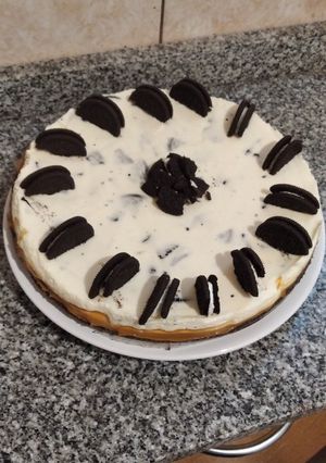 Una foto de Cheesecake de oreos y dulce de leche
