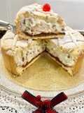 Pastel con mousse de ricotta, pepitas de chocolate y Nutella