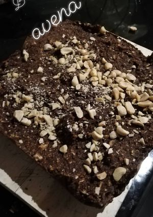 Una foto de Brownie de plátano y avena