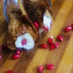 A picture of Sweet jaggery roll with Nuty creamy rabdi.